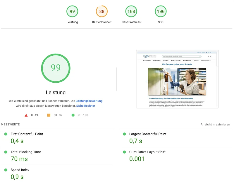 Vita Drogerie - Google Pagespeed Desktop Vita Drogerie - Google Pagespeed Desktop