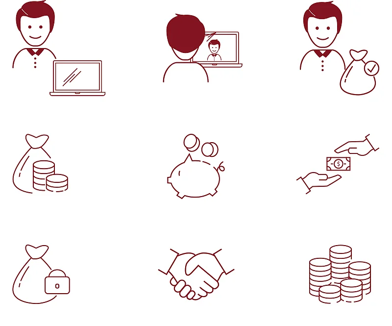 An excerpt from the icon set developed especially for the €uro-Fonds-Shop An excerpt from the icon set specially developed for the €uro-Fonds-Shop