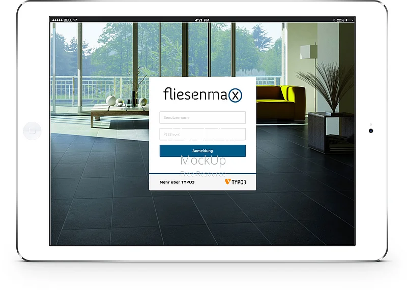 TYPO3 Login Screen - Fliesenmax Branding TYPO3 Login Screen - Fliesenmax Branding