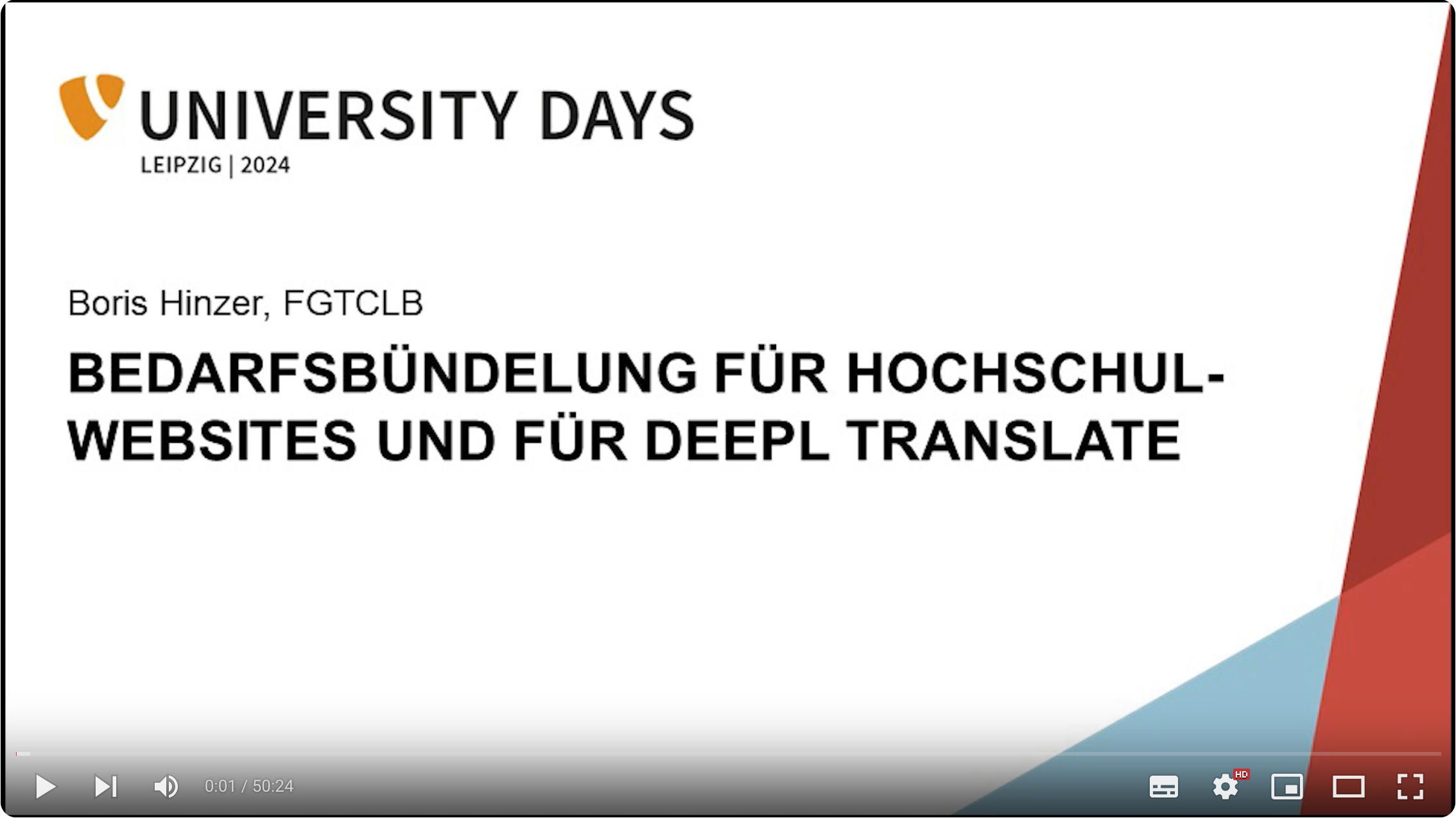 Link zu: Video auf YouTube "Bedarfsbündelung für Hochschul-Websites & DeepL Translate"