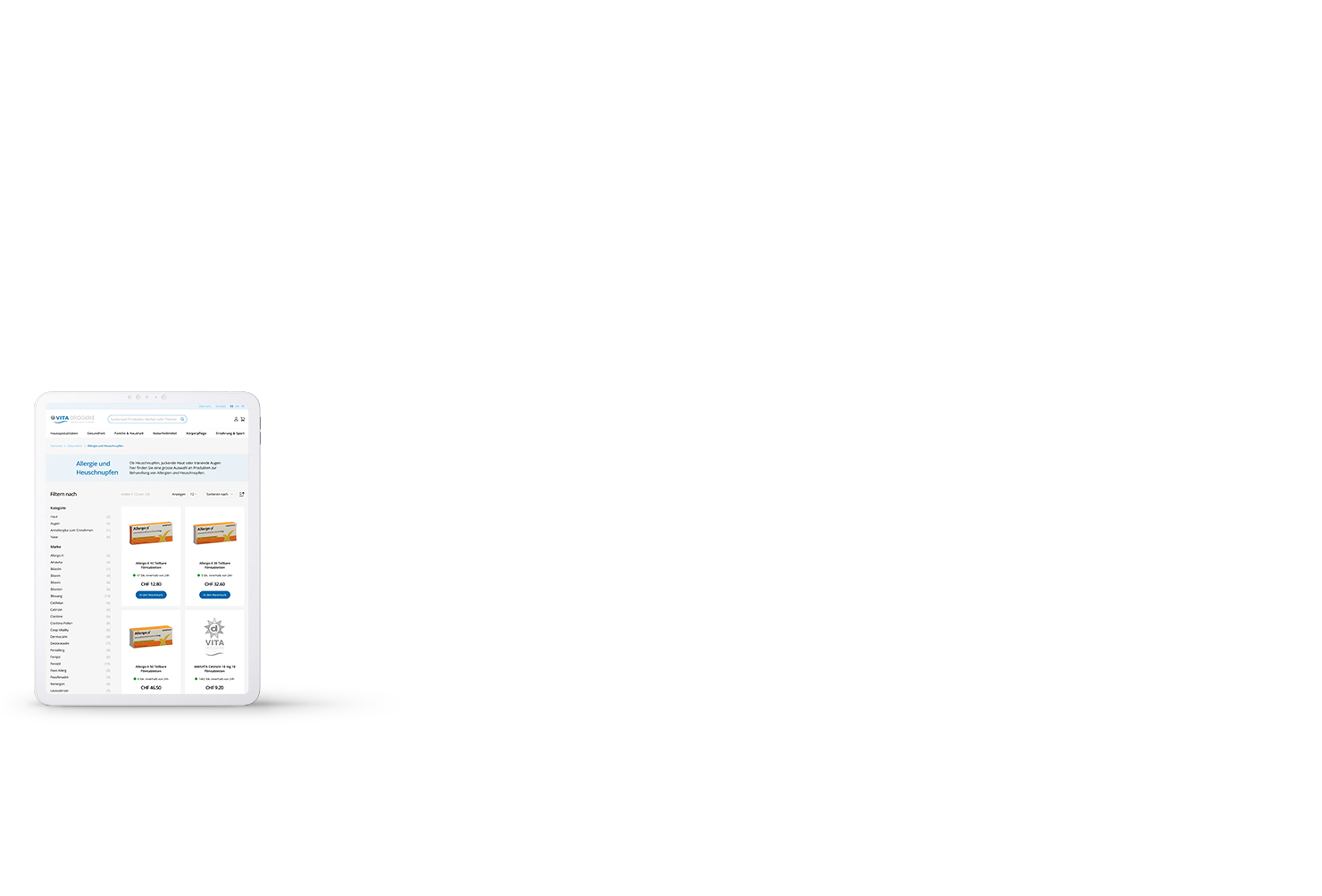 Vita Drogerie Tablet Mockup