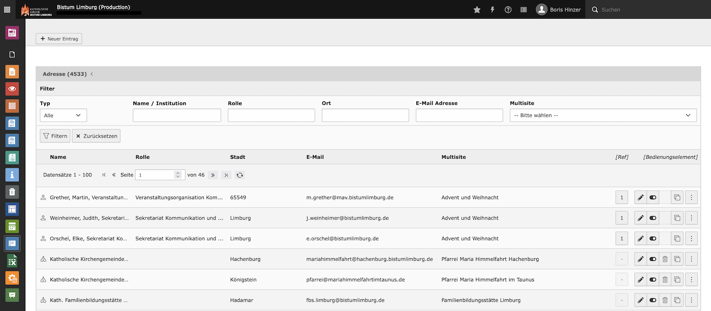 Bistum Limburg - Adressmodul für TYPO3